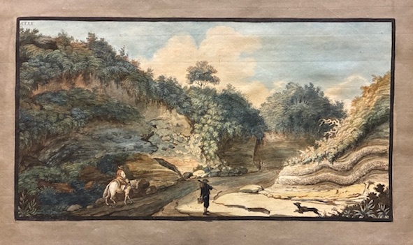 Fabris Pietro (1740-1792) View of a hollow road leading from the Grotto of Pausillipo to Pianura 1776 Napoli